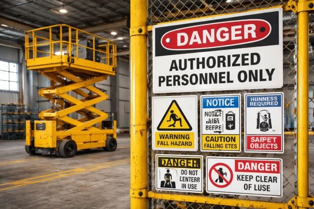 lift safety signs