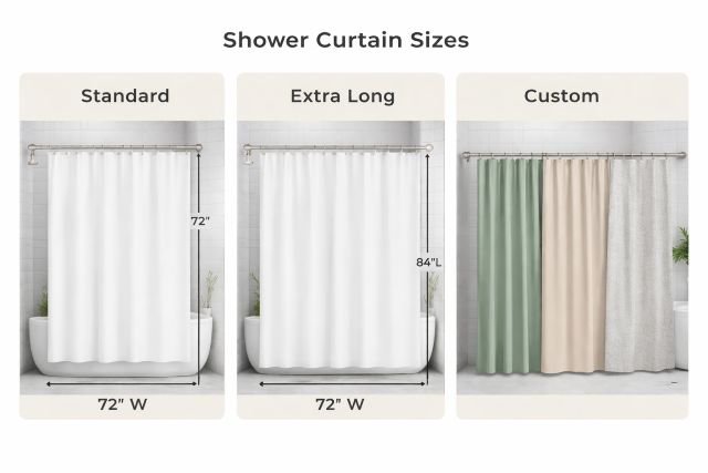 shower curtain sizes