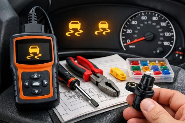 traction control and stabilitrak light on